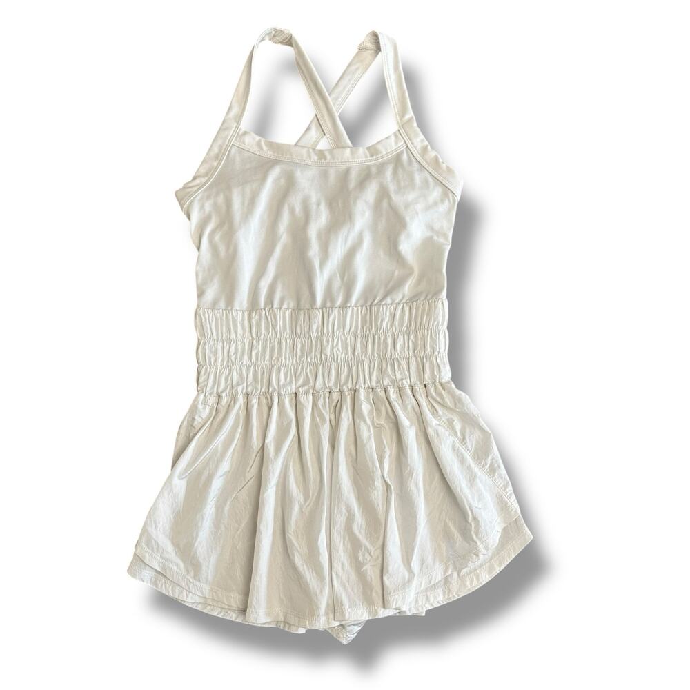 Free People Movement FP Movement White Romper Small Cross Back Skirtedβ Playsuit